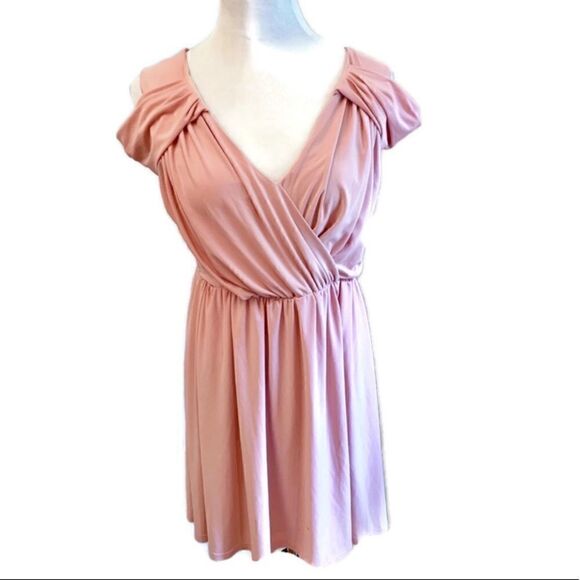 ASOS Pink Surplice Neckline Dress Sz 6/Medium - Picture 1 of 5